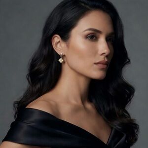 Yves Saint Laurent Gold Drop Earrings with Pearl Accent